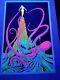 Vintage Octopus Blacklight Poster Sea Monster Nude Ocean Blue Neon 1970 Nos