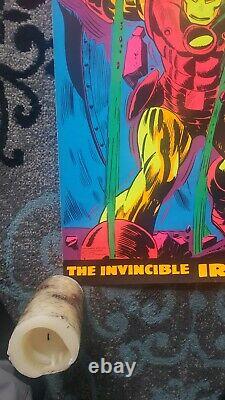 Vintage ORIGINAL Iron Man 1971 Marvel Third Eye Black Light Poster NM No Holes