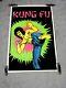 Vintage On Stop Posters Bruce Lee Kung Fu Black Light Poster Flocked 35 X 23