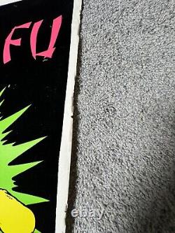 Vintage On Stop Posters Bruce Lee Kung Fu Black Light Poster Flocked 35 x 23