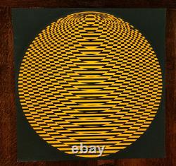 Vintage Op-Art Psychedelic Blacklight Poster Victor Vasarely 60s 70s Headshop