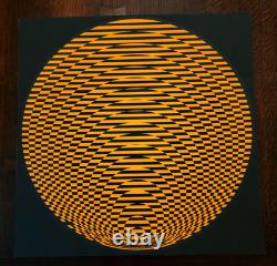 Vintage Op-Art Psychedelic Blacklight Poster Victor Vasarely 60s 70s Headshop