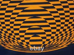 Vintage Op-Art Psychedelic Blacklight Poster Victor Vasarely 60s 70s Headshop