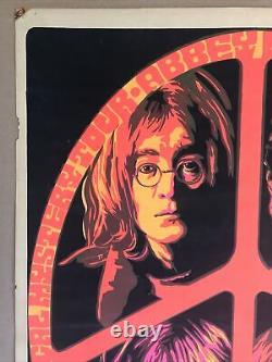 Vintage Original 1960s The Beatles Poster Music Memorabilia Peace Blacklight