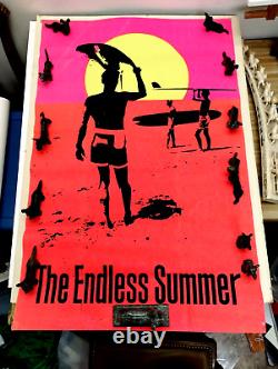 Vintage Original 1966 The Endless Summer Blacklight Movie 1960s ROLLED Poster