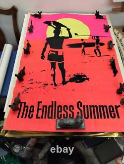 Vintage Original 1966 The Endless Summer Blacklight Movie 1960s ROLLED Poster