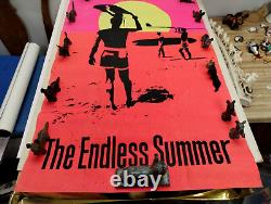 Vintage Original 1966 The Endless Summer Blacklight Movie 1960s ROLLED Poster