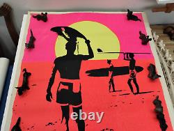 Vintage Original 1966 The Endless Summer Blacklight Movie 1960s ROLLED Poster