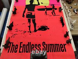 Vintage Original 1966 The Endless Summer Blacklight Movie 1960s ROLLED Poster