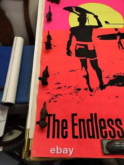 Vintage Original 1966 The Endless Summer Blacklight Movie 1960s ROLLED Poster
