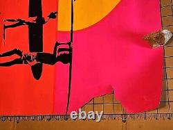 Vintage Original 1966 The Endless Summer Blacklight Movie Poster 60s Surfing