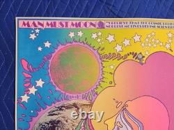 Vintage Original 1969 PETER MAX Man Must Moon Poster 24x36 Not Blacklight