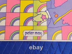 Vintage Original 1969 PETER MAX Man Must Moon Poster 24x36 Not Blacklight