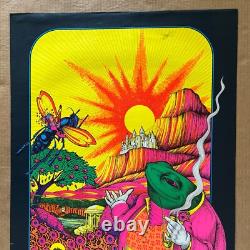 Vintage Original 1970 Time Out In Time Blacklight Poster 70s Frog Fantasy Trip