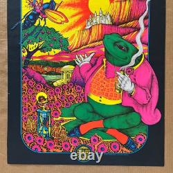 Vintage Original 1970 Time Out In Time Blacklight Poster 70s Frog Fantasy Trip