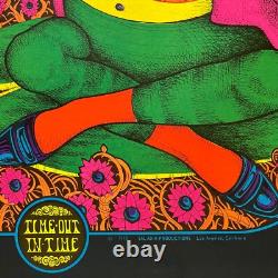Vintage Original 1970 Time Out In Time Blacklight Poster 70s Frog Fantasy Trip