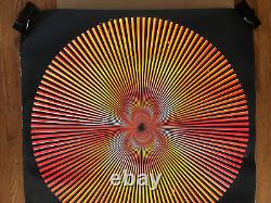 Vintage Original 1970s Circle Op Blacklight Poster Psychedelic Pinup Trippy