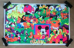 Vintage Original 1970s Disney Orgy Blacklight Poster Psychedelic Pinup