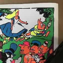 Vintage Original 1970s Disney Orgy Blacklight Poster Psychedelic Pinup