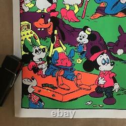 Vintage Original 1970s Disney Orgy Blacklight Poster Psychedelic Pinup