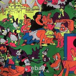 Vintage Original 1970s Disney Orgy Blacklight Poster Psychedelic Pinup