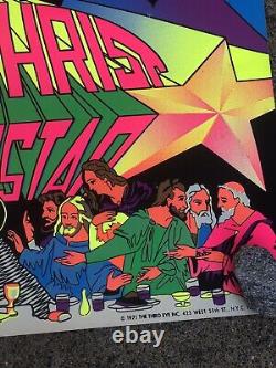 Vintage Original 1970s Jesus Christ Superstar Blacklight Poster Witchita Cross