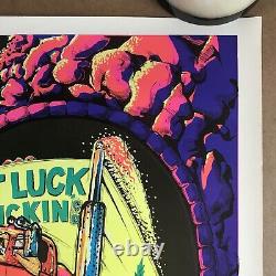 Vintage Original 1970s Pot Luck Truckin Blacklight Poster Drug Smuggler Weed