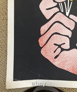 Vintage Original 1970s Southwest Peace Festival Blacklight Poster Flower Music