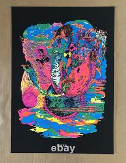Vintage Original 1970s Speed Blacklight Poster Planet Earth World Psychedelic