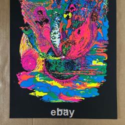 Vintage Original 1970s Speed Blacklight Poster Planet Earth World Psychedelic