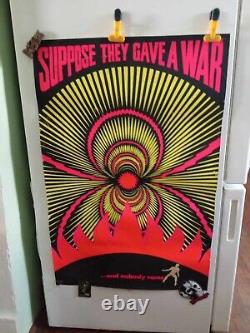 Vintage Original 1970s Suppose They Gave A War Blacklight Antiwar Poster