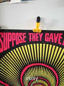 Vintage Original 1970s Suppose They Gave A War Blacklight Antiwar Poster