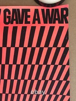 Vintage Original 1970s Suppose They Gave A War Blacklight Poster Antiwar Peace