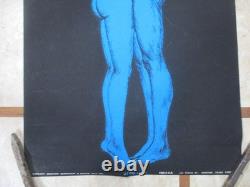 Vintage Original 1971 AFRO LOVE Black Power Black Light Art Poster 34 x 21