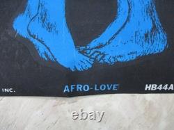 Vintage Original 1971 AFRO LOVE Black Power Black Light Art Poster 34 x 21