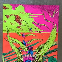 Vintage Original 1971 Houston Blacklight Weird Children Poster 70s Fantasy