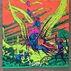 Vintage Original 1971 Houston Blacklight Weird Children Poster 70s Fantasy