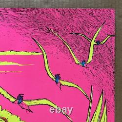 Vintage Original 1971 Houston Blacklight Weird Children Poster 70s Fantasy