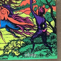 Vintage Original 1971 Houston Blacklight Weird Children Poster 70s Fantasy