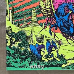 Vintage Original 1971 Houston Blacklight Weird Children Poster 70s Fantasy