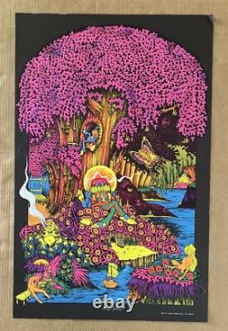 Vintage Original 1971 Magic Forest Blacklight Poster 70s Fantasy Psychedelic Art