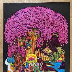 Vintage Original 1971 Magic Forest Blacklight Poster 70s Fantasy Psychedelic Art