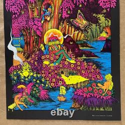 Vintage Original 1971 Magic Forest Blacklight Poster 70s Fantasy Psychedelic Art
