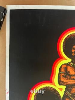 Vintage Original 1971 The Proud Ones Blacklight Poster. Black Panther 70s Afro