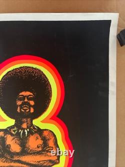 Vintage Original 1971 The Proud Ones Blacklight Poster. Black Panther 70s Afro