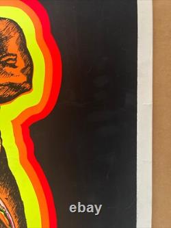 Vintage Original 1971 The Proud Ones Blacklight Poster. Black Panther 70s Afro