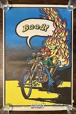 Vintage Original 1972 Hot'N' Nasty Blacklight Poster NEVER HUNG