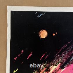 Vintage Original 1974 Blacklight Flocked Avalon Poster Velvet Medieval Castle