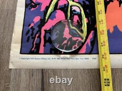 Vintage Original 1974 Gemini Rising Medieval Castle Blacklight Flocked Poster