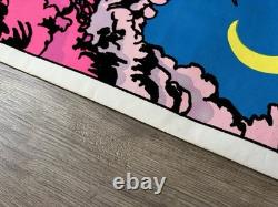 Vintage Original 1974 Gemini Rising Medieval Castle Blacklight Flocked Poster